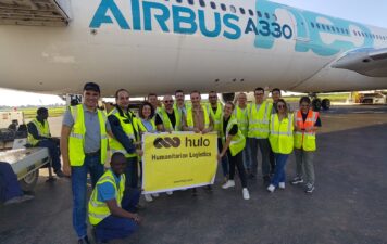 Airbus foundation team in front on Airbus A330-900